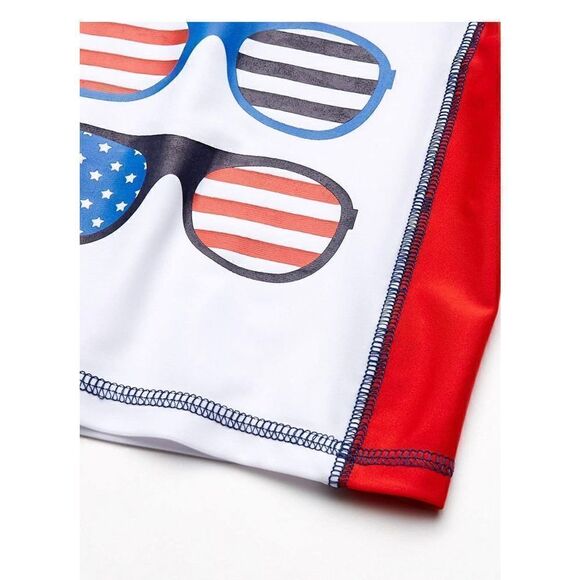 FREESTYLE Revolution 12M Boys' Stars and Stripe RashGuard Top and Shorts Set - Picture 8 of 8